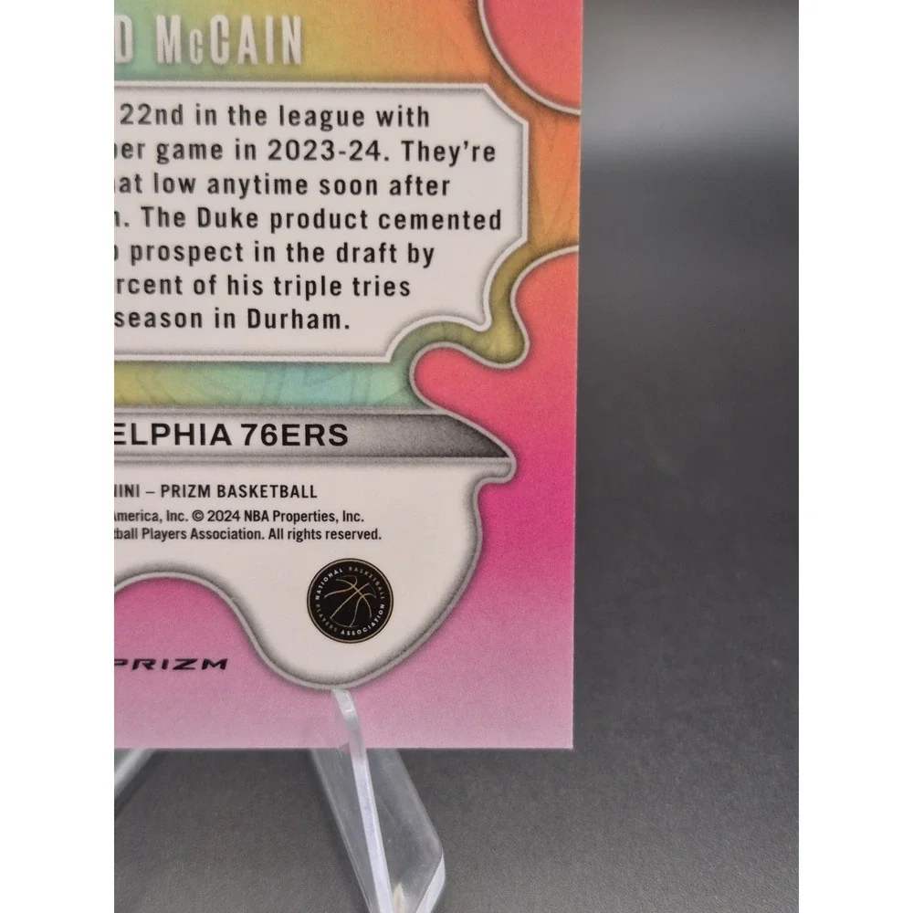 2024-25 Panini Prizm Jared McCain #9 Groovy (RC) Philadelphia 76ers SP CASE HIT